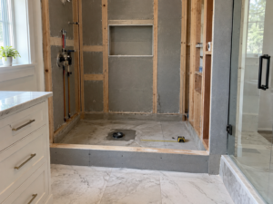 Professional tub to shower conversion planning detail for Huntingdon Valley Kitchen & Bath Remodelers in Huntingdon Valley