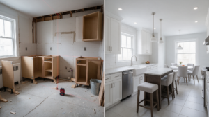 Professional cabinet installation uneven floor Montgomery County detail for Huntingdon Valley Kitchen & Bath Remodelers in Huntingdon Valley